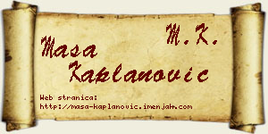 Maša Kaplanović vizit kartica